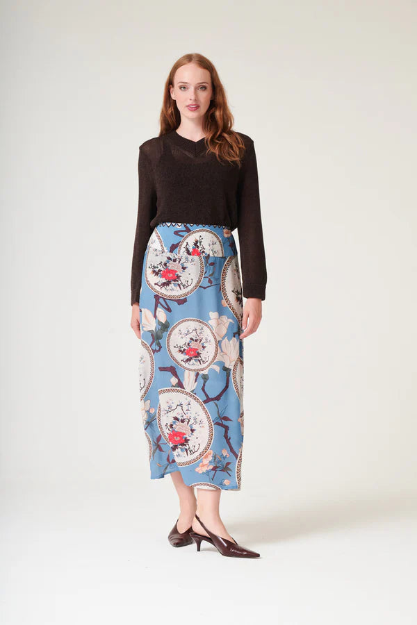 one-hundred-stars  maxi skirt - MAGNOLIA PLASTER BLUE