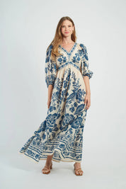 DERHY - abito mahee - ECRU BLUE