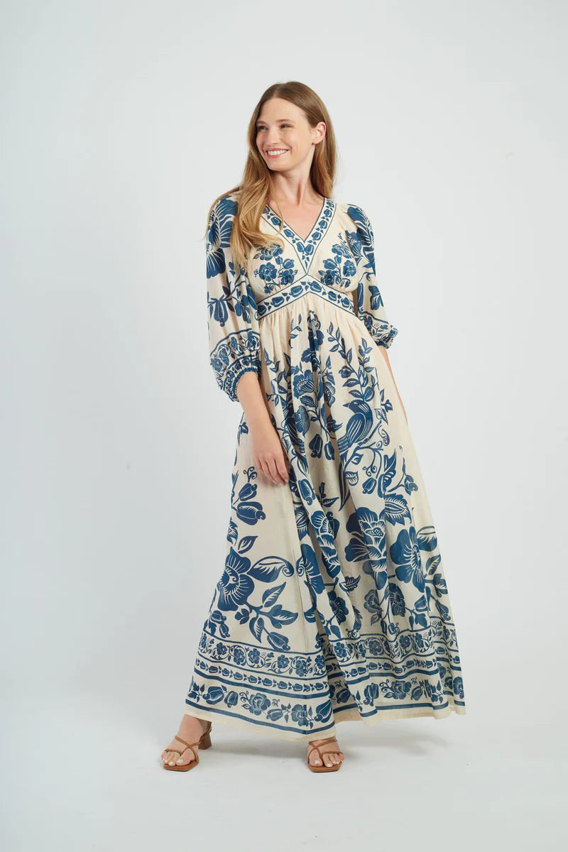DERHY - abito mahee - ECRU BLUE