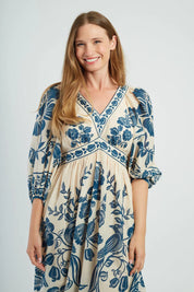 DERHY - abito mahee - ECRU BLUE