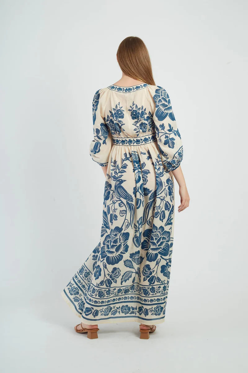 DERHY - abito mahee - ECRU BLUE