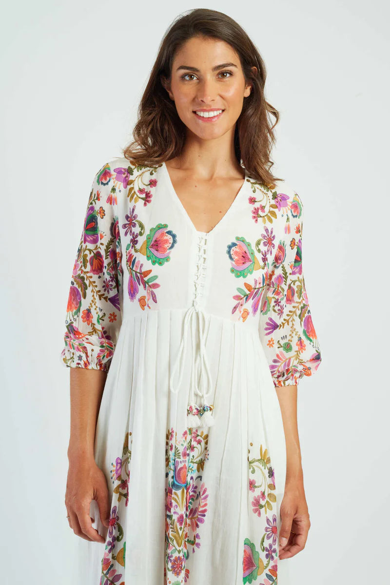 DERHY - abito madras - BLANC