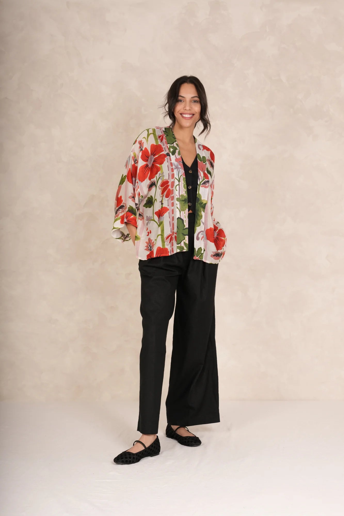 ONE HUNDRED STARS - kimono corto - POPPY RED