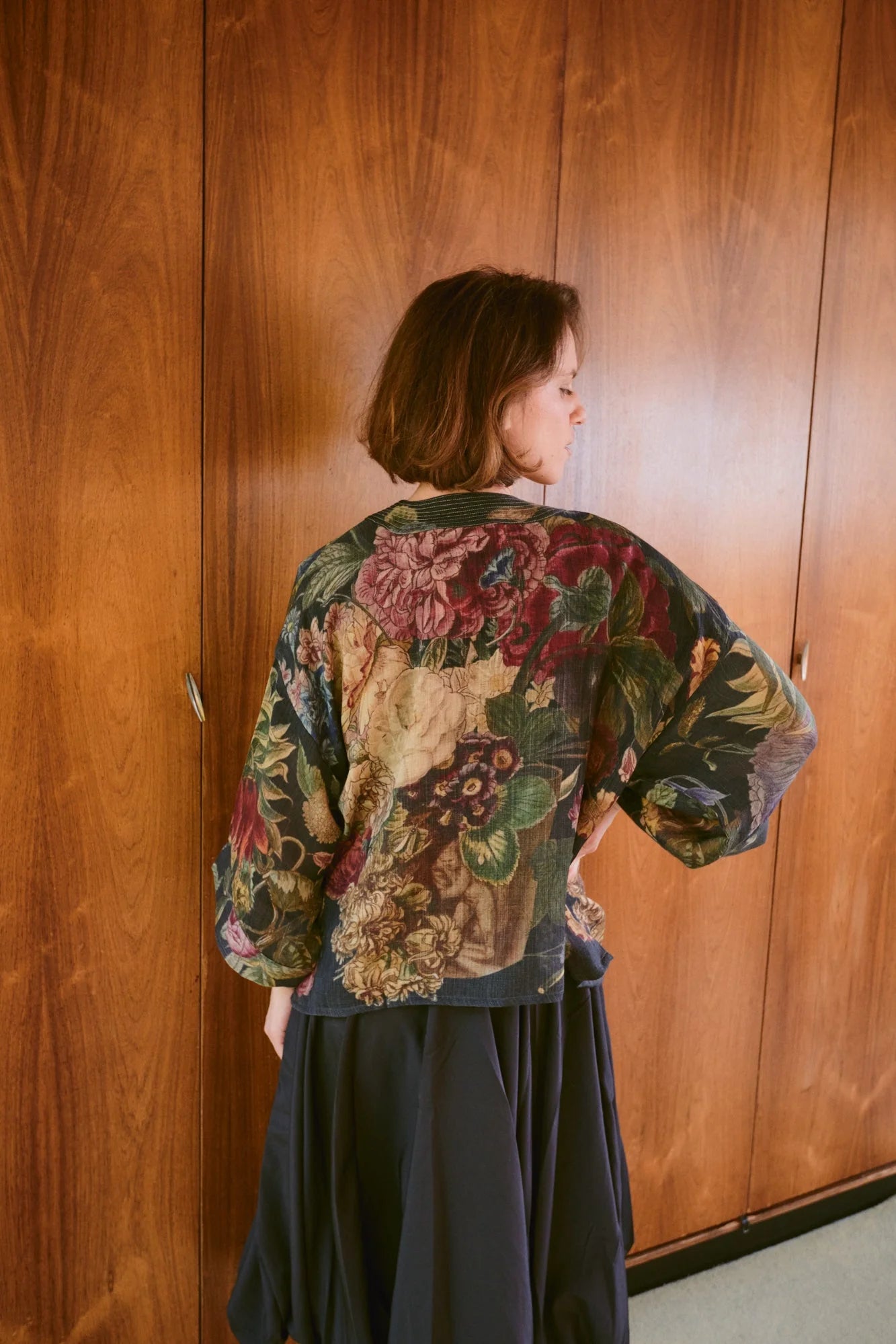 one-hundred-stars-1 - giacca kimono wool - PRIMULA BLACK