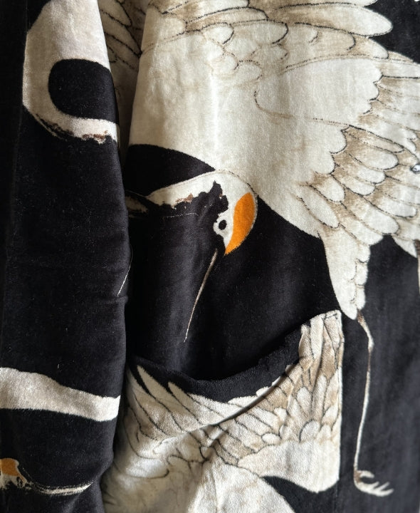 one-hundred-stars-1 - velvet jacket - STORK BLACK