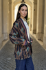WU-SIDE - giacca kimono fantasia viscosa - NERO