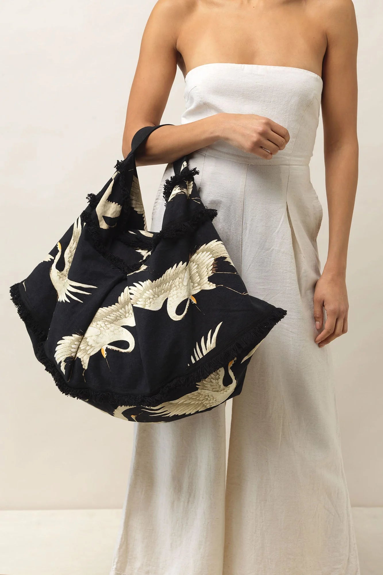 ONE HUNDRED STARS - slouch bag - STORK BLACK