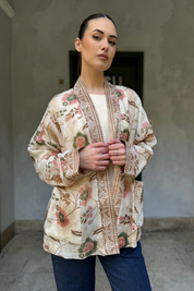 WU-SIDE - giacca kimono ramie - BURRO CAFFE