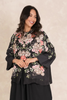 ONE HUNDRED STARS - giacca kimono lino - BLOSSOM BLACK