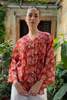 ARTEFILIA - blusa mussola di cotone eva - ARANCIO FLOWERS