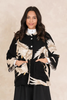 ONE HUNDRED STARS - giacca kimono lino - STORK BLACK