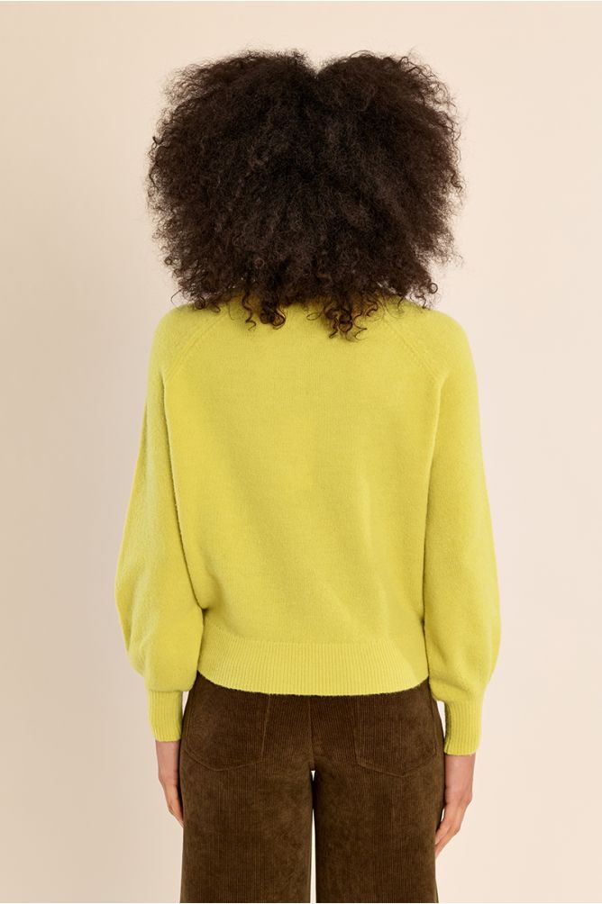 MOLLY BRACKEN - button-down knit sweater - LIME GREEN