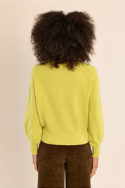 MOLLY BRACKEN - button-down knit sweater - LIME GREEN
