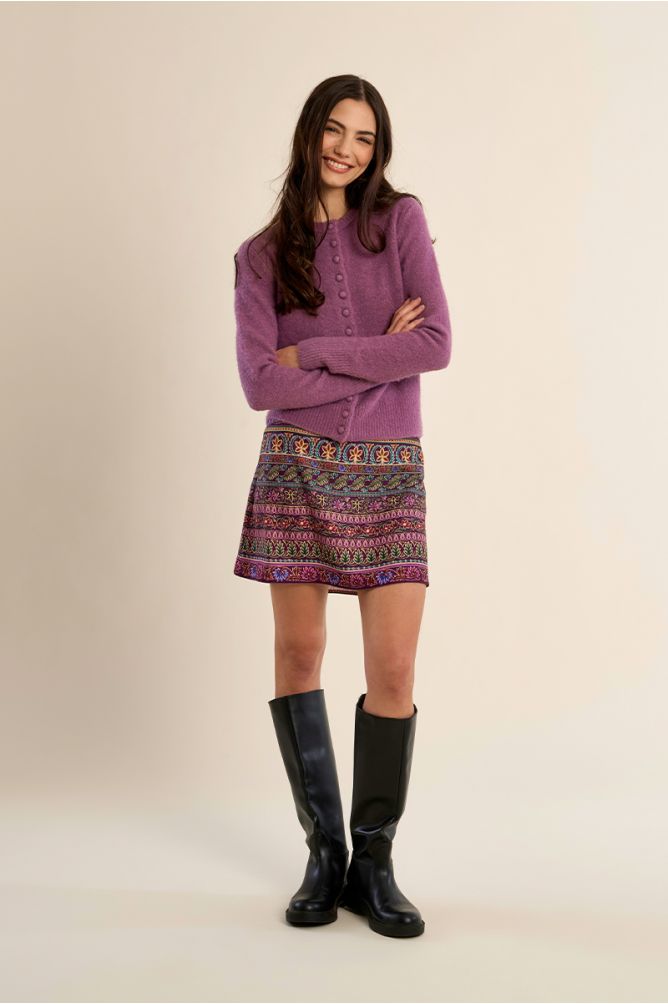 MOLLY BRACKEN - ladies knitted cardigan - MAUVE