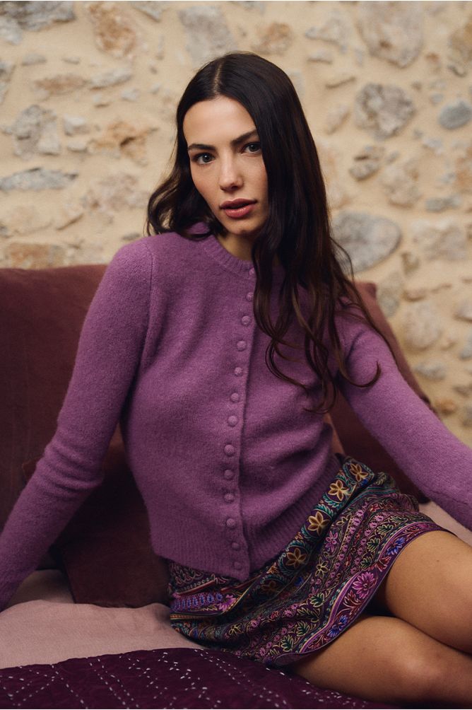 MOLLY BRACKEN - ladies knitted cardigan - MAUVE