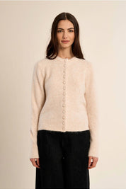 MOLLY BRACKEN - ladies knitted cardigan - OFF WHITE