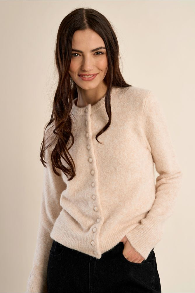 MOLLY BRACKEN - ladies knitted cardigan - OFF WHITE