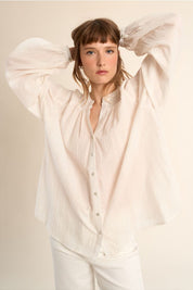 MOLLY BRACKEN - ladies woven shirt cotton - WHITE