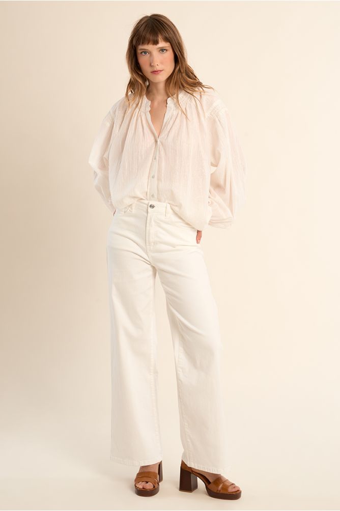 MOLLY BRACKEN - ladies woven shirt cotton - WHITE