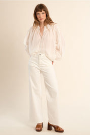 MOLLY BRACKEN - ladies woven shirt cotton - WHITE