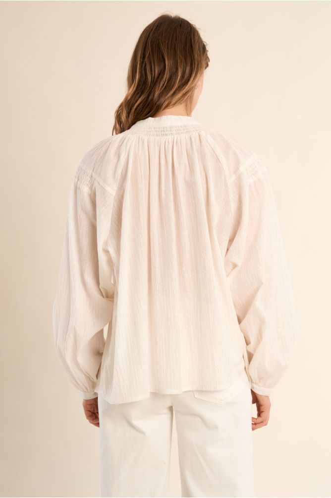 MOLLY BRACKEN - ladies woven shirt cotton - WHITE