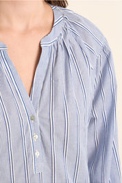 MOLLY BRACKEN - ladies woven blouse cotton - BLUE