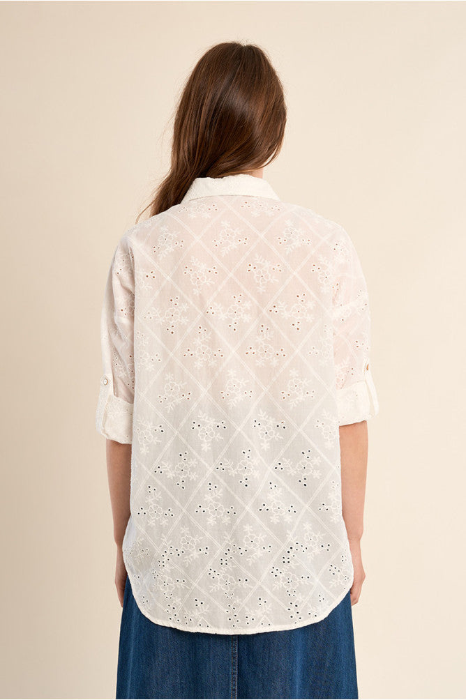 MOLLY BRACKEN - ladies woven shirt - OFF WHITE