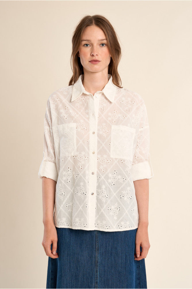 MOLLY BRACKEN - ladies woven shirt - OFF WHITE