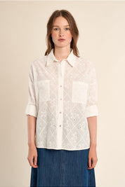 MOLLY BRACKEN - ladies woven shirt - OFF WHITE