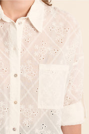 MOLLY BRACKEN - ladies woven shirt - OFF WHITE