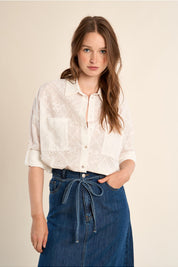 MOLLY BRACKEN - ladies woven shirt - OFF WHITE