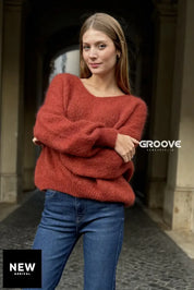 Dissolved Labs - Maglia Mohair Scollo A V Coccio