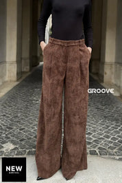 Dissolved Labs - Pantalone Velluto Palazzo Tabacco