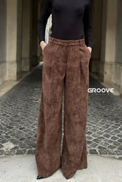 Dissolved Labs - Pantalone Velluto Palazzo Tabacco