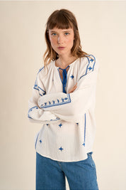 MOLLY BRACKEN - ladies woven blouse cotton - WHITE