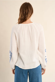 MOLLY BRACKEN - ladies woven blouse cotton - WHITE