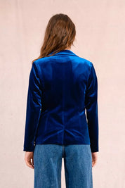 MOLLY BRACKEN - giacca blazer velluto - COBALT BLUE