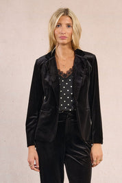 MOLLY BRACKEN - giacca blazer velluto - BLACK