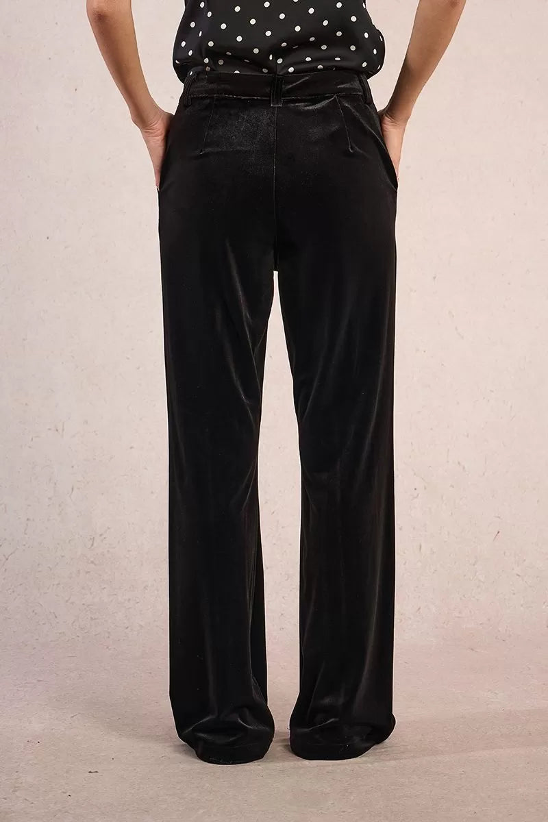 MOLLY BRACKEN - pantalone velluto - BLACK