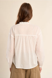 MOLLY BRACKEN - ladies woven blouse cotton - WHITE