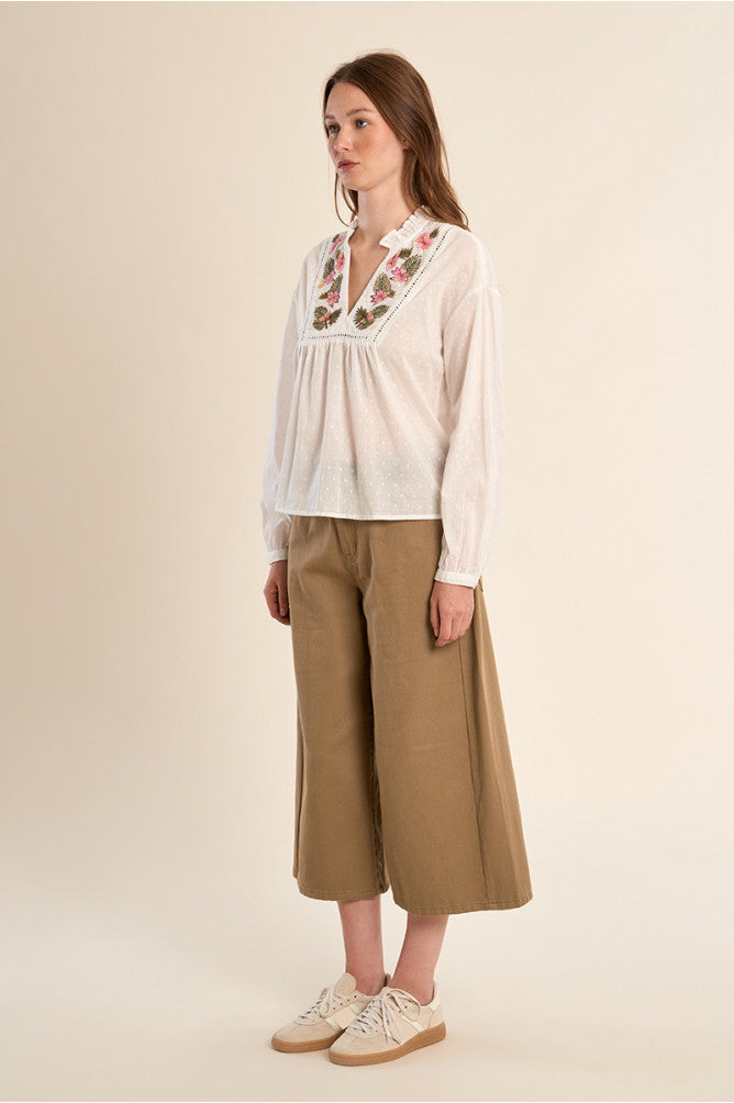 MOLLY BRACKEN - ladies woven blouse cotton - WHITE