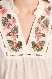 MOLLY BRACKEN - ladies woven blouse cotton - WHITE