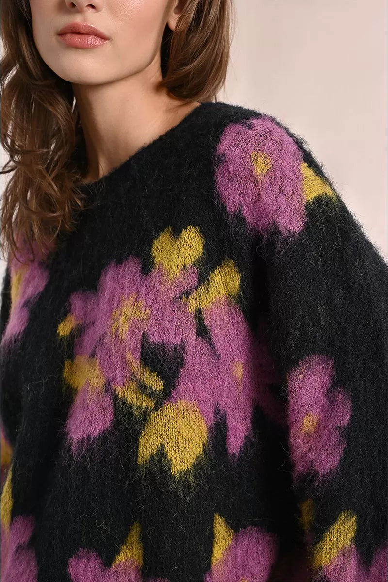 MOLLY BRACKEN - knitted sweater - BLACK
