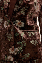 MOLLY BRACKEN - floral velvet blazer - BROWN