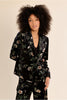MOLLY BRACKEN - floral velvet blazer - BLACK