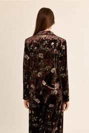 MOLLY BRACKEN - floral velvet blazer - BROWN