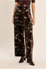 MOLLY BRACKEN - floral velvet trousers - BROWN