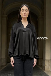 Flow - Blusa Viscosa Seta Nero