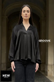 Flow - Blusa Viscosa Seta Nero