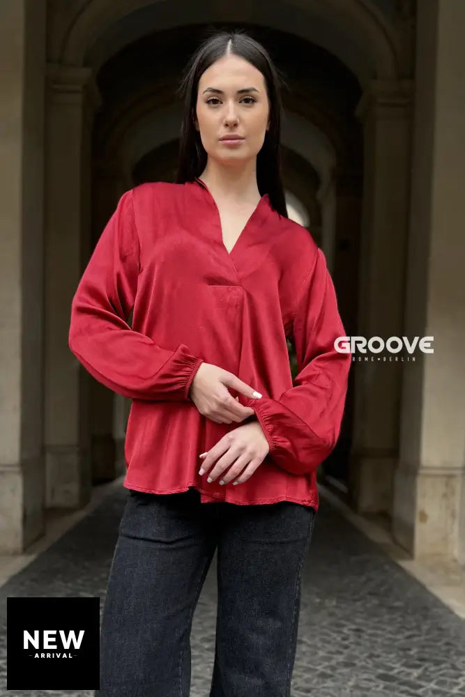 Flow - Blusa Viscosa Seta Rosso